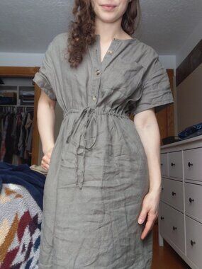 Emilyn' 100% Linen Utility Dress